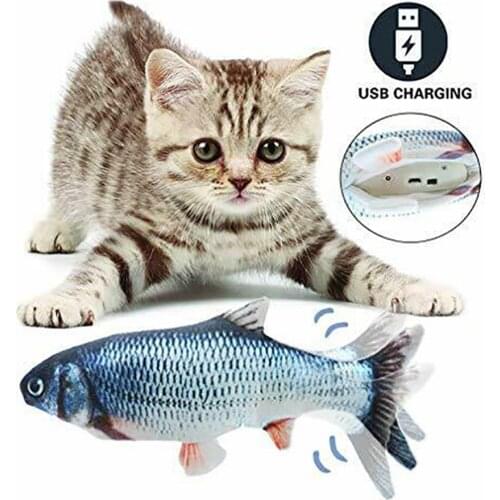 Electric Moving Fish Cat Toy Flopping Simulation Wagging Fish Pet Funny Chew Bite USB Charger Kitten Plaything Supplies