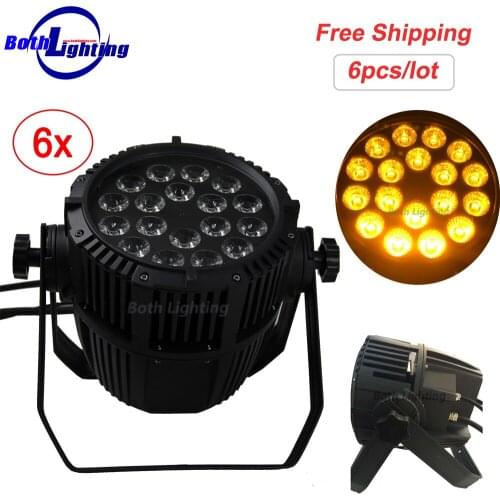 IP65 Waterproof Wireless DMX LED Par Can RGBWA UV 6IN1 18x18W DJ Light Outdoor Disco Par Can Stage Lighting Wash Light