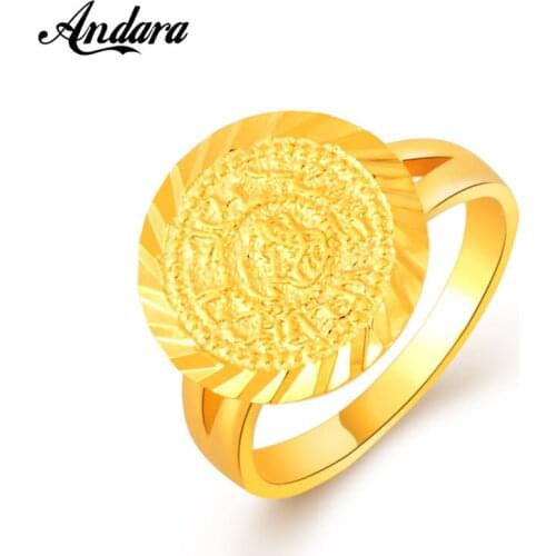 Fine Jewelry Luxury Round Rings For Wedding Party Gold Color Ring Wholesale Retail Fashion For Women Jewelry Ring JR065