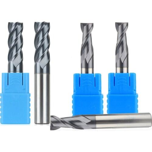 Cnc Carbide End Mills Tungsten Steel Milling Machine Tools 2 4 Flute Metal Wrench Seat Face 1 2 4 6 8 10 12mm Shank HRC40 ~ 60