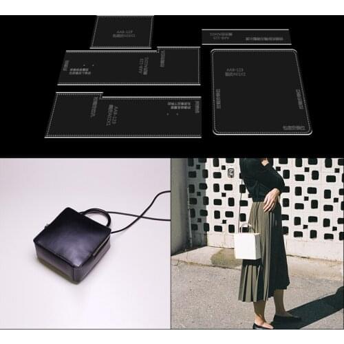 DIY Leather Square Hand Bag Acrylic Pattern Mold Tool Crossbody Bag Acrylic Template Single Shoulder Bag Sewing Stencil Supplies