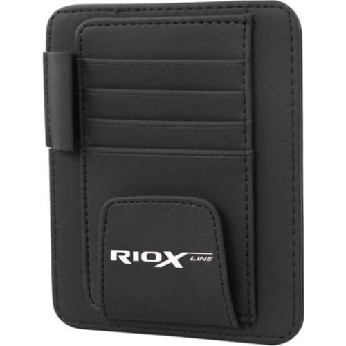 Sun Visor Multifunction PU Leather Car Card Package Holder Glasses Holder Pen Organizer Auto Accessories for Kia Rio x line