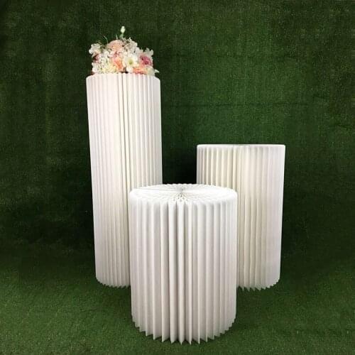 Creative Kraft Paper Folding Roman Column Road Leads Display Decoration Wedding Table Display Base Party decorations Crafts