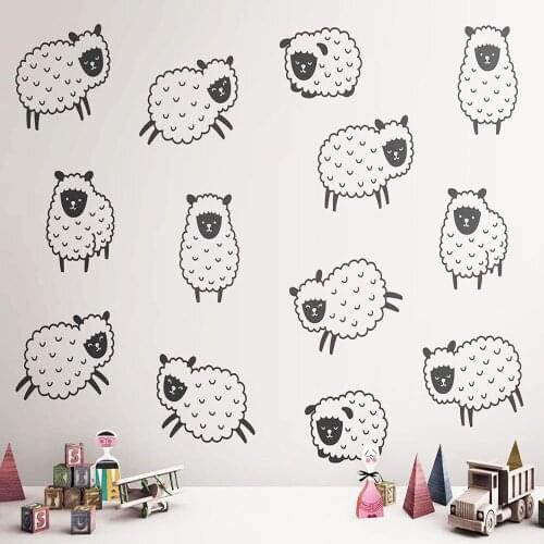 Cartoon Sheep Sticker Waterproof Vinyl Wallpaper Home Decor For Kids Rooms Home Decor Home Party Decor Wallpaper