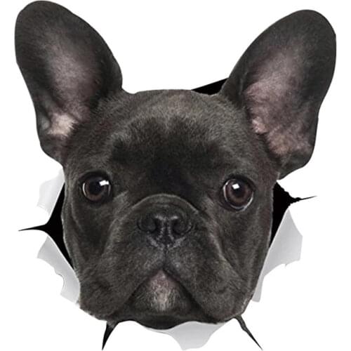 Cute French Bulldog Wall Stickers animal Cat Dog Toilet Sticker 3D simulation Car Window door decoration Wallpaper mural