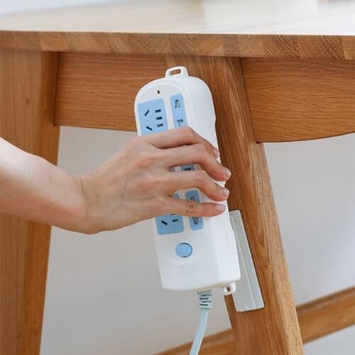 Wall-mounted Router Plug-in Line Board Self Adhesive Desktop Socket Holder Punch-free Plug Fixer Cable Wire Organizer