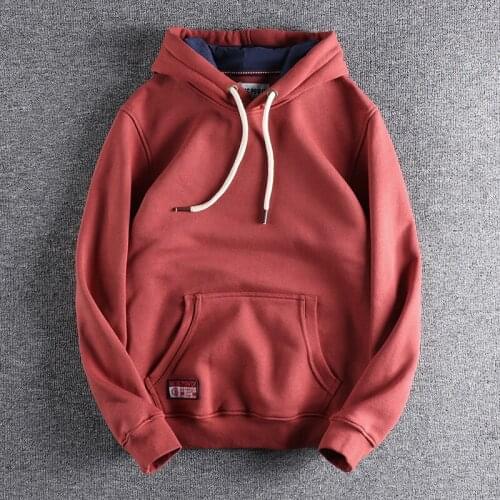 2021 New solid color simple Pullover Hoodie autumn and winter Plush thick leisure clothes mens top outerwear hoodies 347