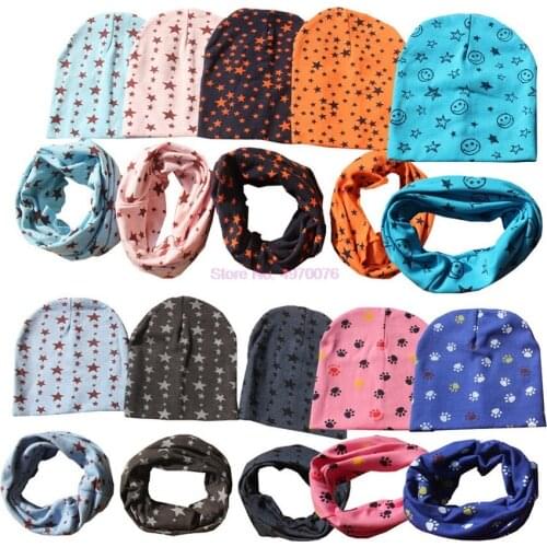 DHL 50set Autumn Winter Crochet Baby Hat Girl Boy Cap Toddler Hat Scarf Collars