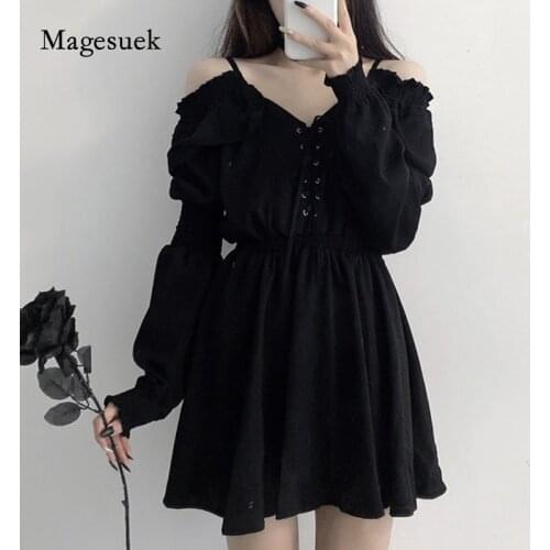 Black Dress Plus Size V-Neck Off Shoulder Party Dress Female 2021 Sexy New Spaghetti Strap Women Vestidos Summer Dress 13434
