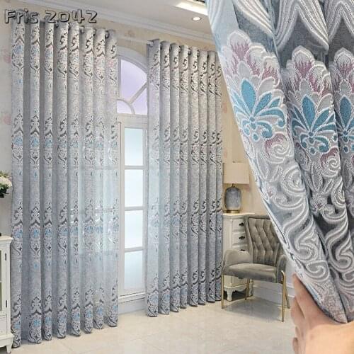 Hollow Yarn Transparent and Impermeable Curtain Finished Custom Curtains for Living Dining Room Bedroom