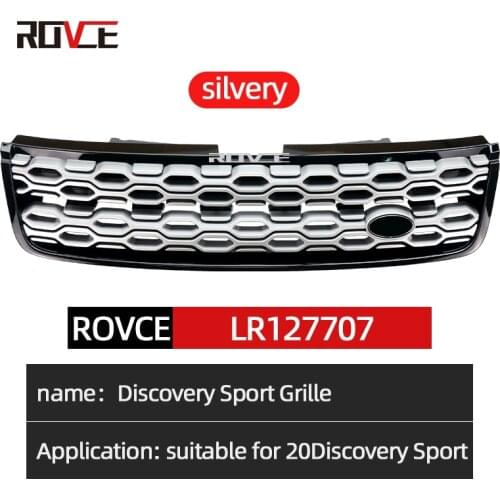 ROVCE ABS Grille Front Bumper Mesh Grille Honeycomb For Land Rover Discovery Sport L550 LR127707 Silver Front Bumper Mesh Grille