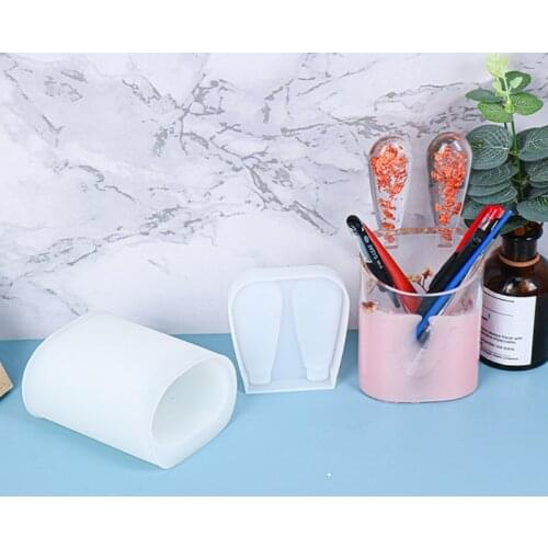 Silicone Mold DIY Rabbit Pen Holder Desk Organizer Decoration Table Decor Epoxy Resin Handmade Crafts Molds Gifts Cup Unique