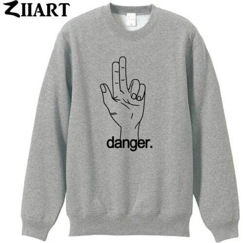 Danger hand gesture gun Stranger Things couple clothes boys man male cotton autumn winter fleece Sweatshirt