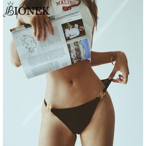 BIONEK Sexy Thongs Woman Underwear Leopard And Solid Color Female Panties Printed Strap Iron Ring Ice Silk Breathable Lingerie