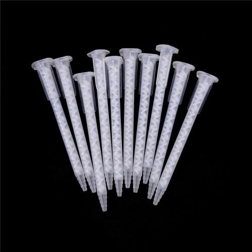 10Pcs Epoxy Resin Polypropylene Mixing Tube Nozzle Tool Dispenser Static Mixer Nozzles AB Glue Mixing Head MA5.4-17S