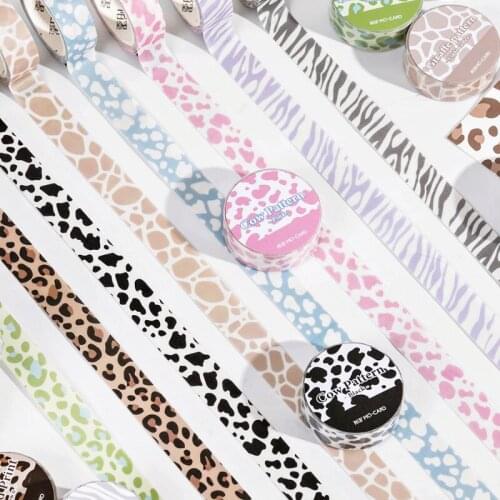 15mm Animal texture leopard print zebra stripe cow pattern washi tape DIY planner scrapbooking sticker masking tape