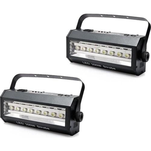 2pcs/lot High Brightness King kong Strobe 8p 200W LED Strobe DMX512 Sound Control Party Disco DJ Bar Light Show Projector Strobe