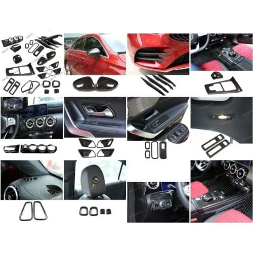 26pcs Carbon fiber ABS Car Decoration Cover For Mercedes Benz A Class W177 2019