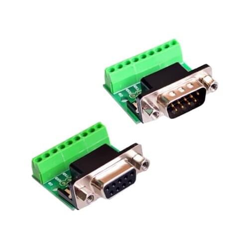 9pin Solderless Connectors DB9 RS232 Serial to Terminal Female Male Adapter Connector Breakout Board