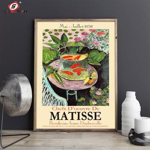 Matisse Exhibition Poster Abstract Colorful Fish tank Wall Art Print Canvas Painting Pictures For Living Room Unique Home Decor