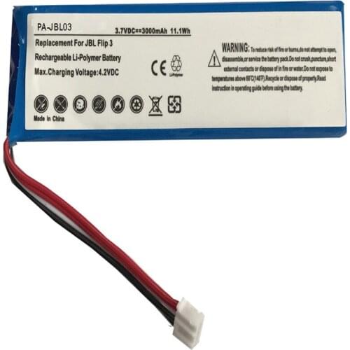 New 3000mAh Battery for JBL Flip 3 Bluetooth speakers Battery Rechargeable 3.7V Li-Polymer Lithium Polymer Accumulator GSP872693