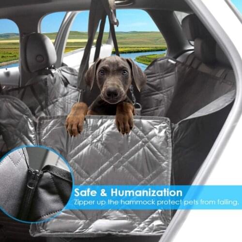 Pet Car Cushion Waterproof Oxford Cloth Quilting Vehicle Back Seat Pet Cushion Hanger Back Seat Openable Net Pet Bed Hammock