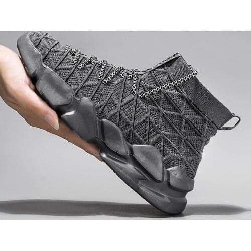 BALENC 2020 Light High Top New Breathable Flying Socks Shoes Men Sports Elastic Socks Sneakers Woman Ladies Flat Running Shoes