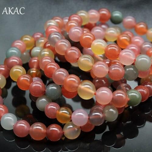 Free shipping natural yanyuan agate bracelet high quality colorful agate beads 8-9mm/10mm 1bracelet/set