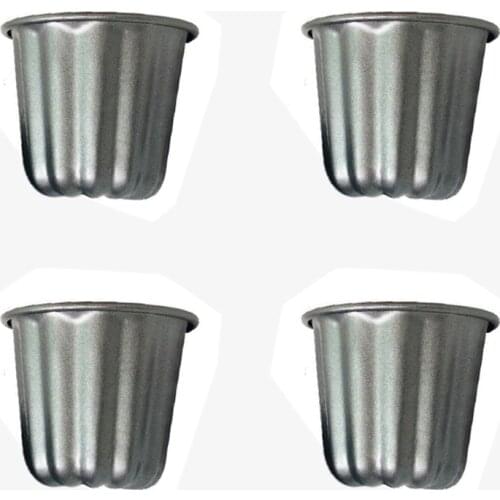 Big deal Canele Mold, Cannele Muffin Cup, 4Pcs Non-Stick Cannele Mould Gray-Black Canneles