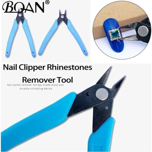 BQAN 1pcs Cutting Pliers Stainless Steel Nail Art Clipper Remover Rhinestones Chain Scissors Manicure Drilling Clip Tools