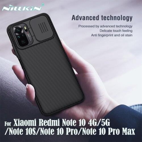 For Xiaomi Redmi Note 10 Pro Max Case Note10 10S 4G 5G Cover NILLKIN CamShield Slide Camera Lens Protect For Redmi Note 10 Pro