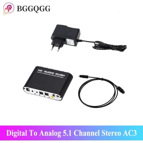 Digital To Analog 5.1 Channel Stereo AC3 Audio Converter DAC Converter Optical SPDIF Coaxial AUX 3.5mm To 6 RCA Sound Decoder