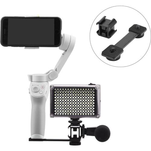 LED Video Fill Light Mount Cold Shoe Microphone Holder for DJI OM 4 Omso Mobile 2 3 Zhiyun Smooth 4 Feiyu Vimble Vlog Pocket