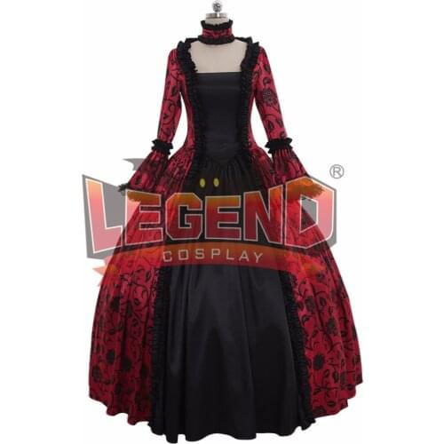 Renaissance Medieval Carnivale Gown Gothic Victorian Masquerade Long Dress Rococo red dress