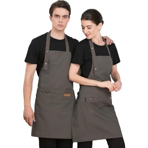 Unisex Chef Aprons Adjustable Coffee Shop Hairdresser Aprons Kitchen Uniforms Waiter Work Wear Food Service Restaurant Cook Bib