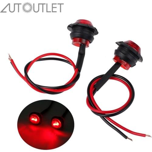 AUTOUTLET 4PCS 12V Truck Side Marker Lights Red Color Lighting Indicator Lamp for Trailer Caravan Car Front Rear Left Right Side