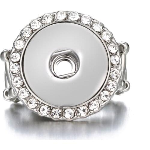 JaynaLee Adjustable Ginger Snap Charm Ring fit 18mm or 20mm Ginger Snaps for women Men gift GJR8001