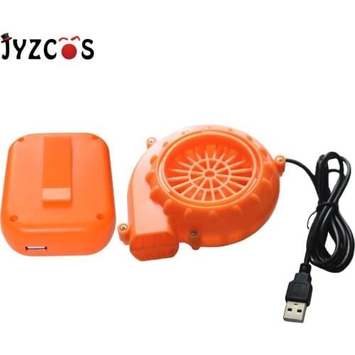 JYZCOS Eletric Mini Fan Blower for Inflatable Costumes Joys Small Air Blower with Battery Pack Powered by AA Batteries USB Port