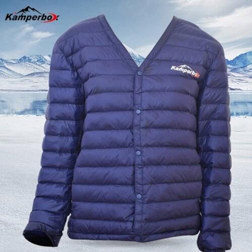 Kamperbox Camping Ultralight Down Jackets Hiking Jacket Lightweight Winter Jacket Ultralight JQ06 V Neck Down Jacket