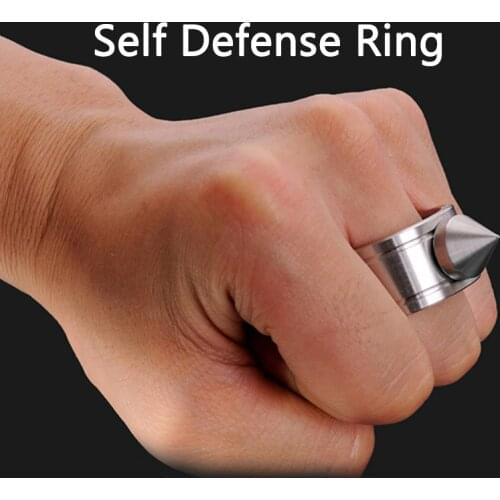 Outdoor Stainless Steel Self defense Ring Supplie Self-defense Product Weapons Ring Survival Tool Pocket Women Protect