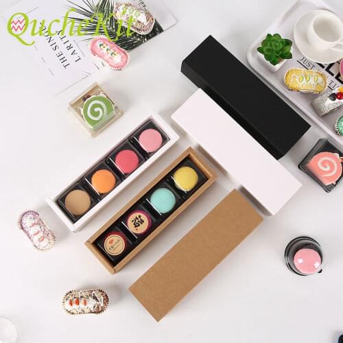 10pcs Kraft Paper Macaron Cake Box Cookies Biscuits Mooncake Packaging Boxes Wedding Birthday Party Favors Festival Gift Packing