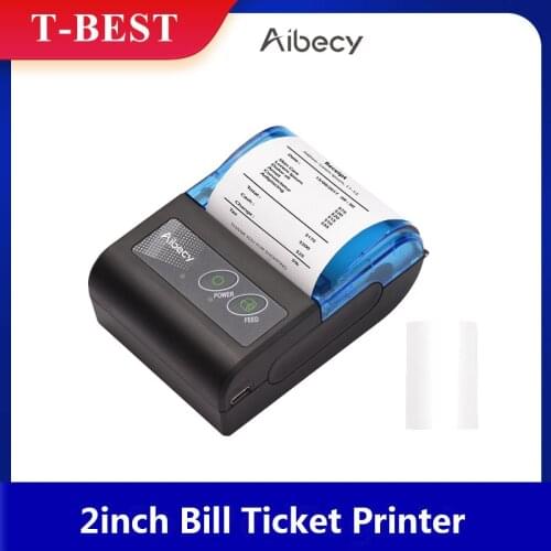 Mini Thermal Printer 2 inch Wireless USB Receipt Bill Ticket Printer with 58mm Print Paper Compatible with iOS Android Windows