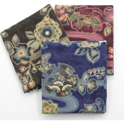 Fashion cotton linen material Beautiful print fabric Home Cheongsam Tablecloth Bedspread Cushion Curtain Handmade DIY fabrics