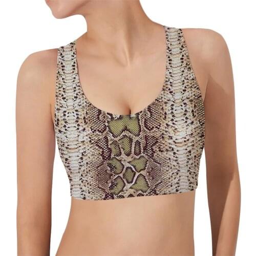 CLOOCL Fashion Women Sports Vest Snake Skin Cosplay 3D Print Sports Bra Yoga Running Female Fitness Casual Sleeveless Tops
