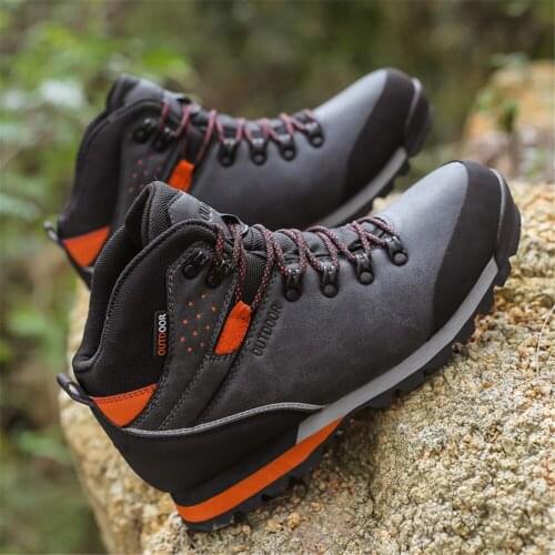 2021 new mens casual shoes breathable off-road travel waterproof high-top outdoor hiking shoes cross-country running shoes
