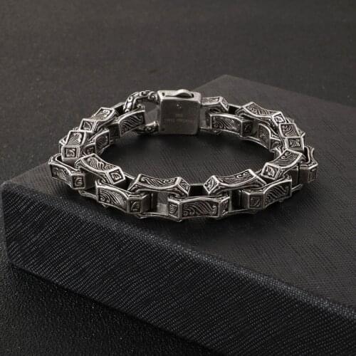 EDC Retro Totem Punk Stainless Steel Bracelet New European and American Personality Mens Titanium Steel Jewelry Wholesale