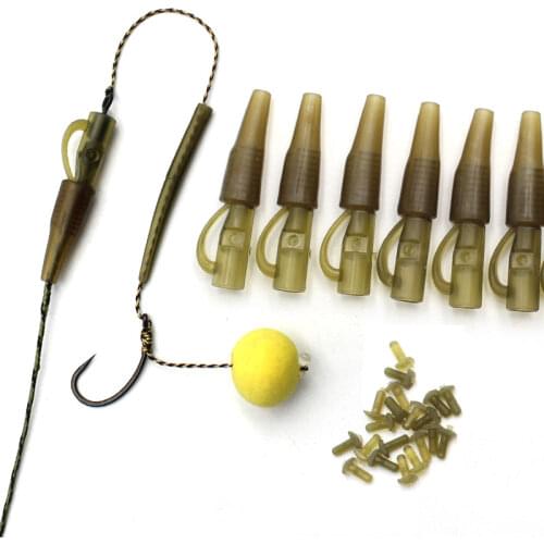 20 Set Carp Fishing Accessories Helicopter Chod Hair Rig Ring Making Tools Lead Clip With Plug Rubber sleeve Terminal Tackle
