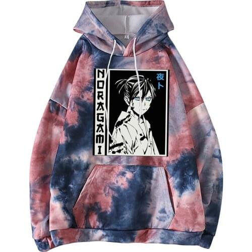 Noragami Yato Cosplay Tie-dye Pullover Sweatshirts Mens Hoodies