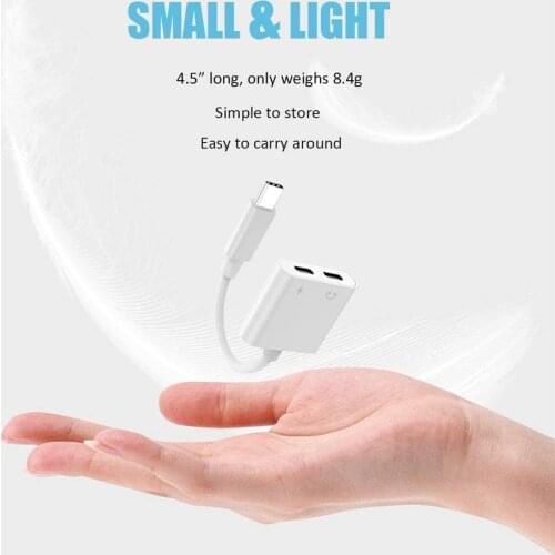 USB C Splitter Audio and Charging 2-in-1 USB Type C Headphone and Charger Adapter Compatible with Google Pixel Samsung