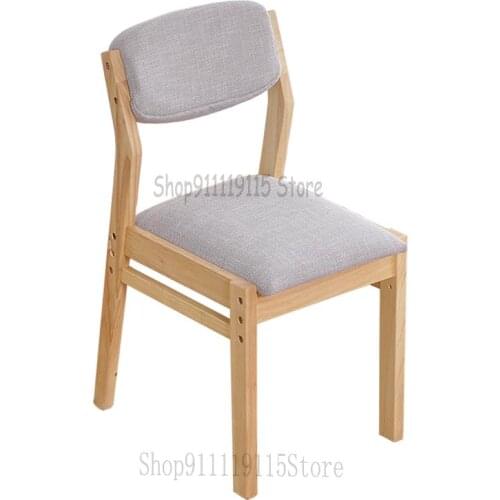 Nordic Solid Wood Dining Chair Household Simple Cloth Table Chair Modern Back Stool Coffee Shop Leisure Chair